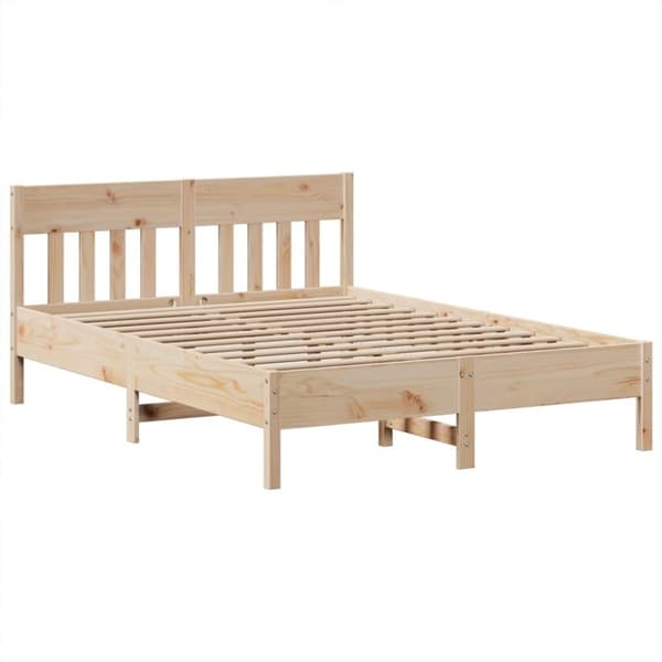 sengeramme uden madras 140x190 cm massivt fyrretræ