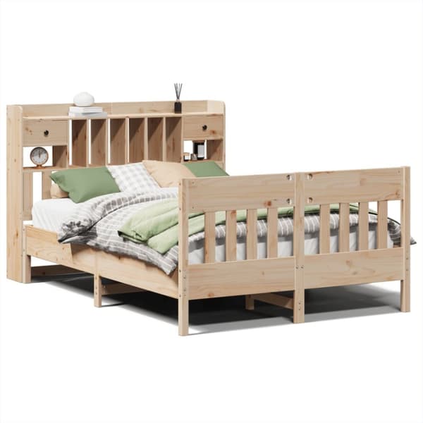 sengeramme uden madras 140x190 cm massivt fyrretræ