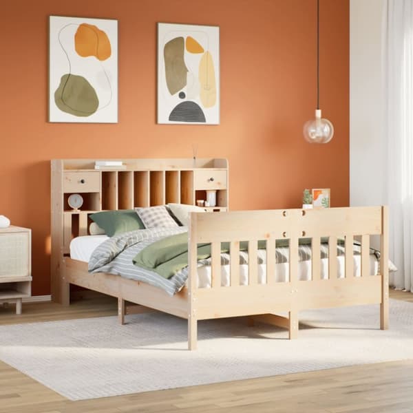 sengeramme uden madras 140x190 cm massivt fyrretræ