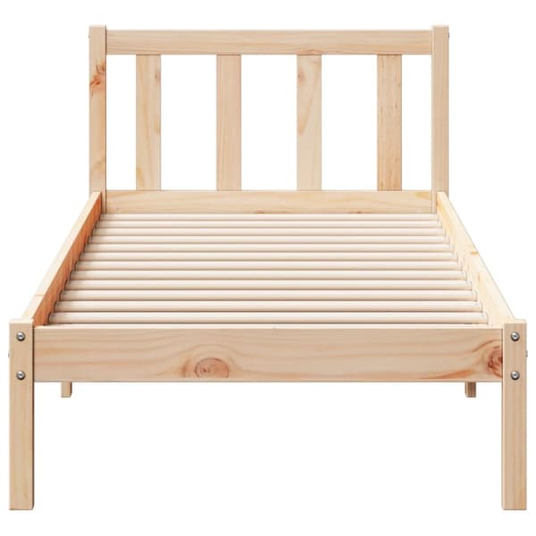 Sängram utan madrass extra lång 100x220 cm massiv furu
