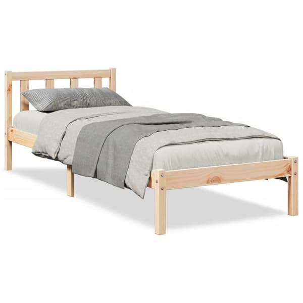 Sängram utan madrass extra lång 100x220 cm massiv furu