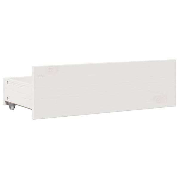 Säng med bokhylla utan madrass vit 75x190cm massiv furu