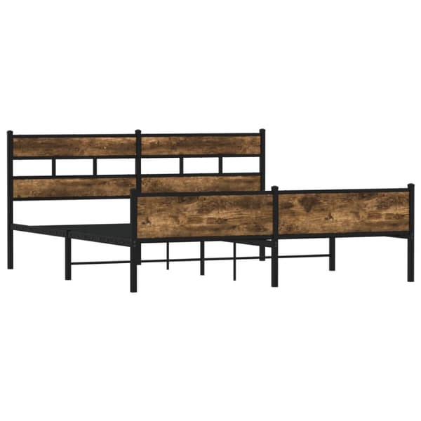 sengeramme uden madras 200x200 cm metal røget egetræsfarve