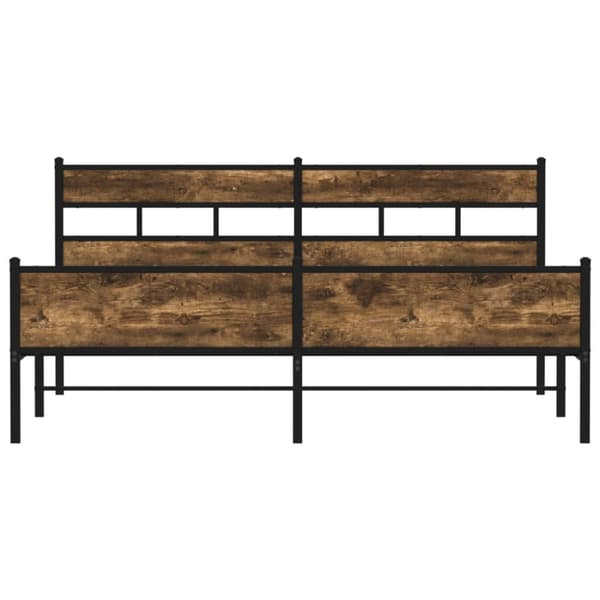 sengeramme uden madras 200x200 cm metal røget egetræsfarve