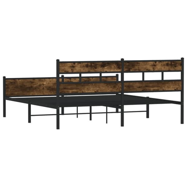 sengeramme uden madras 200x200 cm metal røget egetræsfarve