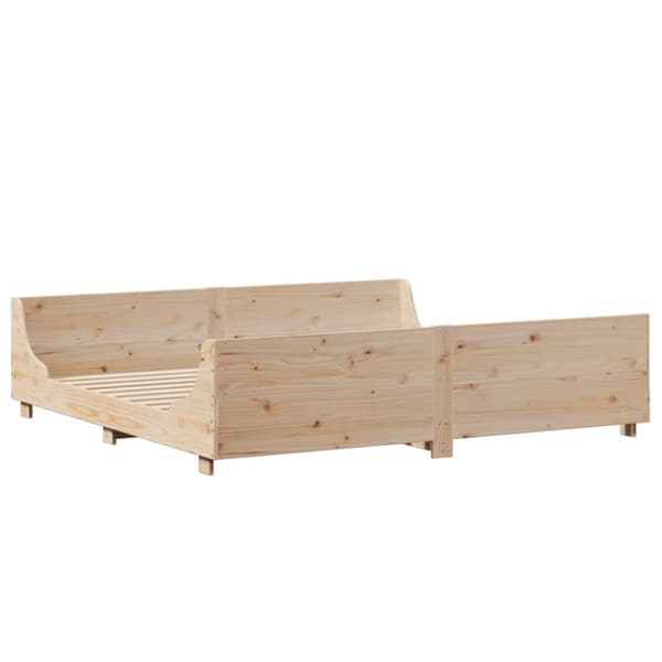 Sänky kirjahyllyllä ilman patjaa 200x200 cm täysi puu