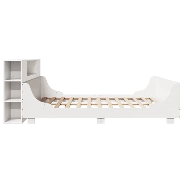 sengeramme uden madras 200x200 cm massivt fyrretræ hvid