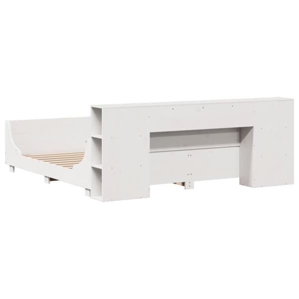 sengeramme uden madras 200x200 cm massivt fyrretræ hvid