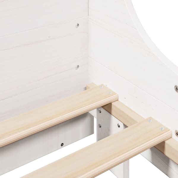sengeramme uden madras 200x200 cm massivt fyrretræ hvid