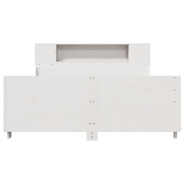 sengeramme uden madras 120x190 cm massivt fyrretræ hvid