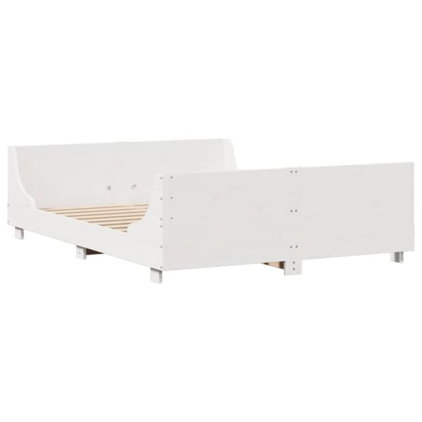 sengeramme uden madras 120x190 cm massivt fyrretræ hvid