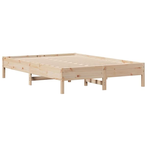 seng med reol uden madras 140x190 cm massivt fyrretræ