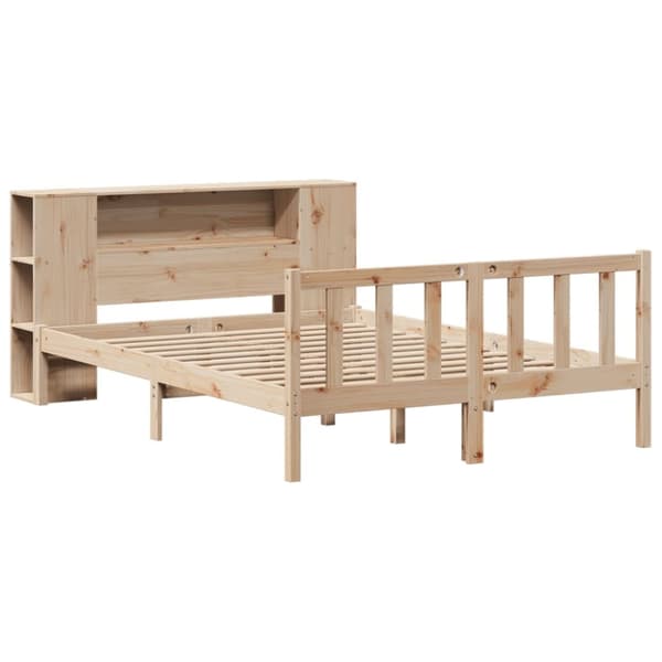 seng med reol uden madras 120x190 cm massivt fyrretræ