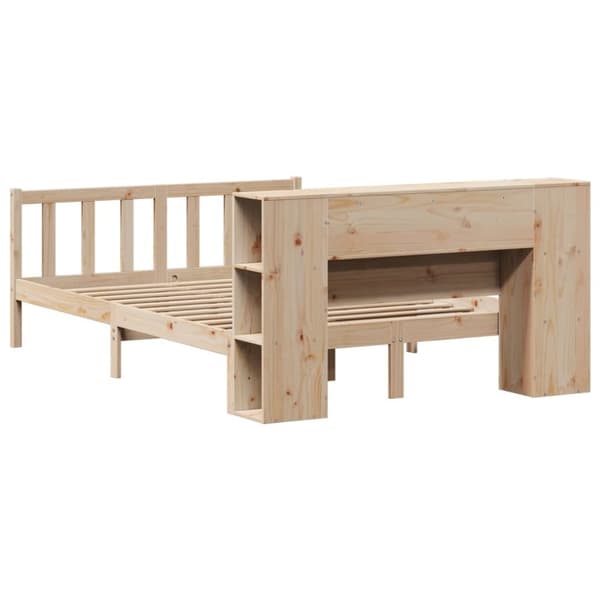 seng med reol uden madras 120x190 cm massivt fyrretræ