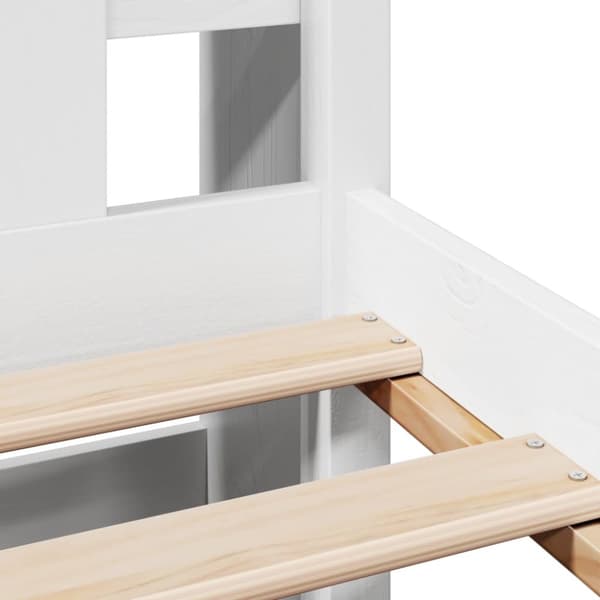 Sänky kirjahyllyllä ei patjaa valkoinen 200x200 cm täysi mänty