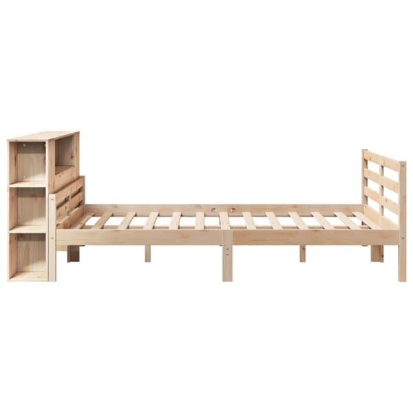 seng med reol uden madras 140x200 cm massivt fyrretræ