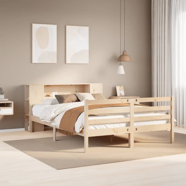 seng med reol uden madras 140x200 cm massivt fyrretræ