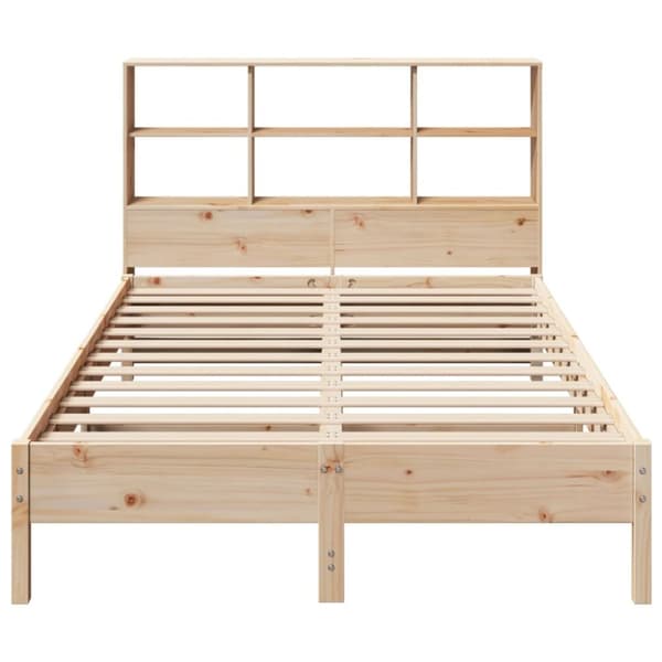 seng med reol uden madras 140x190 cm massivt fyrretræ