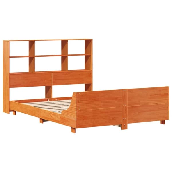 sengeramme uden madras 140x200 cm massivt fyr gyldenbrun