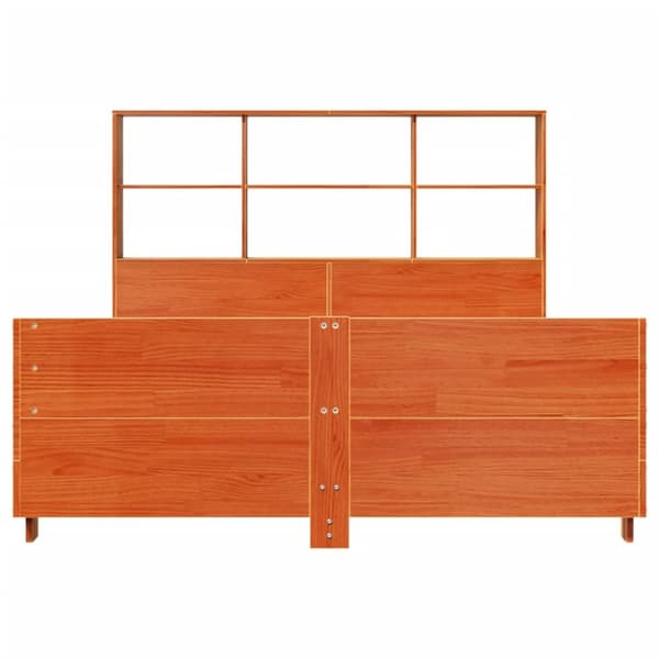 sengeramme uden madras 140x200 cm massivt fyr gyldenbrun