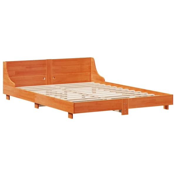 sengeramme uden madras 140x200 cm massivt fyr gyldenbrun