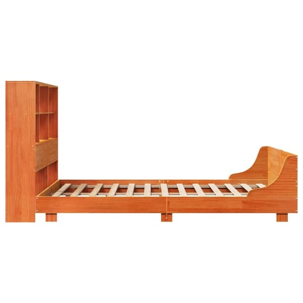 sengeramme uden madras 140x200 cm massivt fyr gyldenbrun