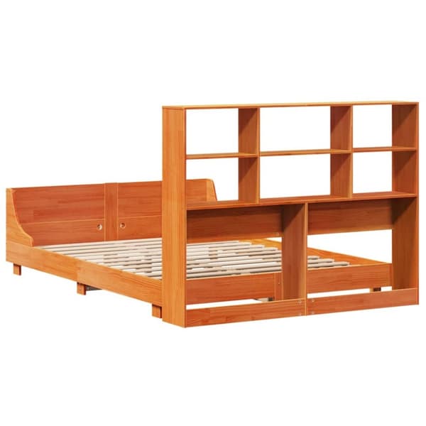 sengeramme uden madras 140x200 cm massivt fyr gyldenbrun