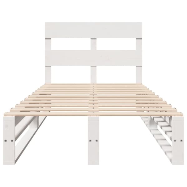Sängram utan madrass vit 90x190 cm massiv furu