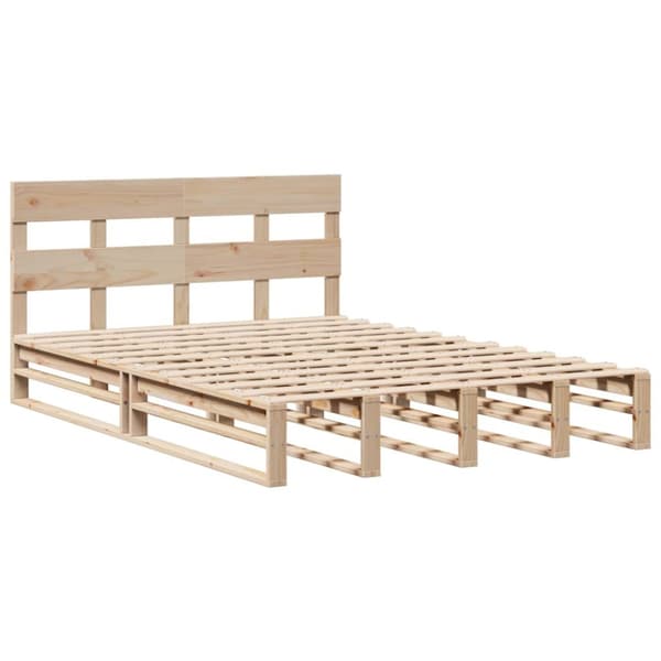sengeramme uden madras 135x190 cm massivt fyrretræ hvid