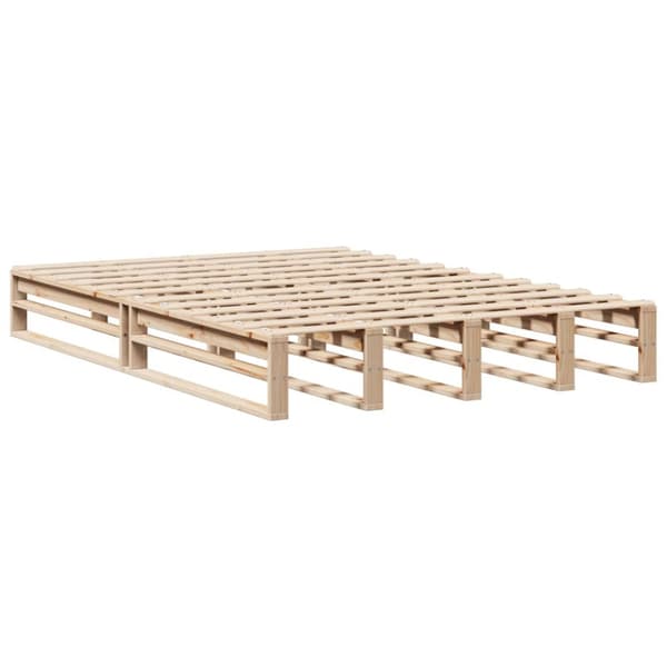 sengeramme uden madras 135x190 cm massivt fyrretræ hvid