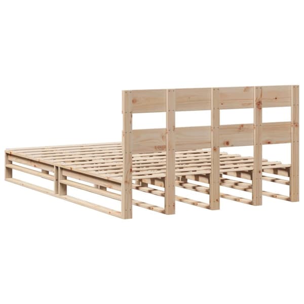 sengeramme uden madras 135x190 cm massivt fyrretræ hvid