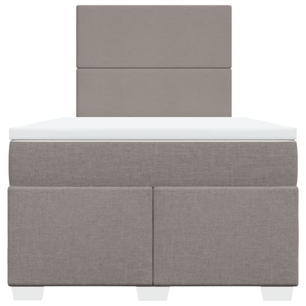 Ramsäng med madrass taupe 120x190 cm tyg