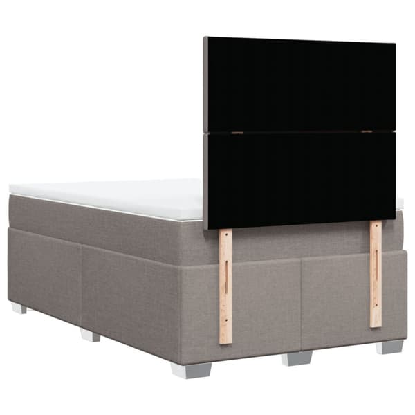 Ramsäng med madrass taupe 120x190 cm tyg
