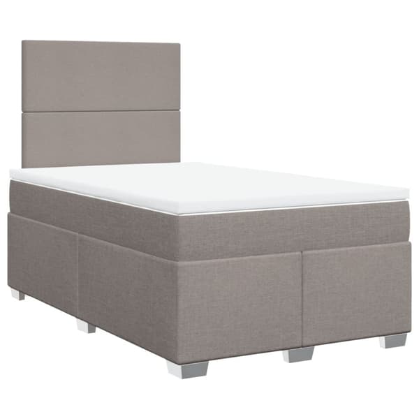 Ramsäng med madrass taupe 120x190 cm tyg