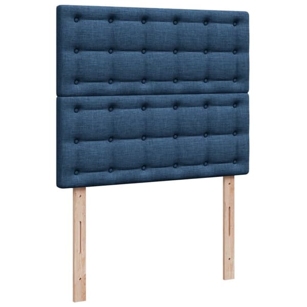 Ramsäng med madrass blå 120x190 cm tyg
