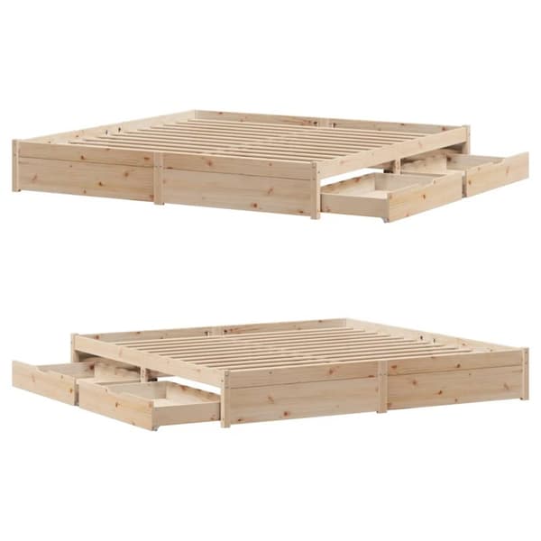 sengeramme uden madras 180x200 cm massivt fyrretræ