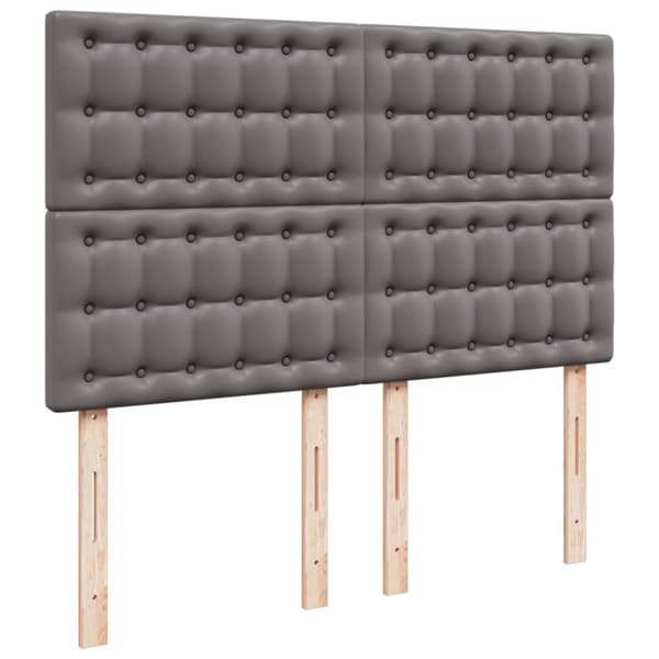 kontinentalseng med madras 140x190 cm kunstlæder grå