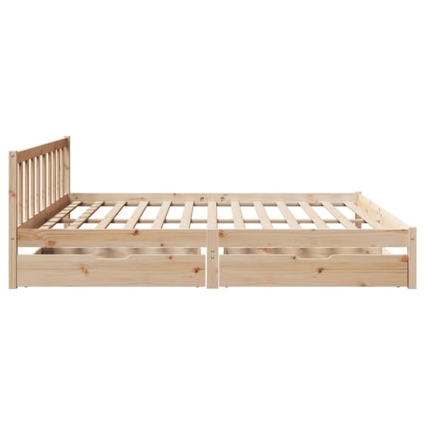 sengeramme uden madras 200x200 cm massivt fyrretræ