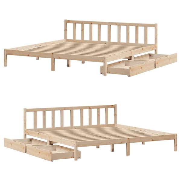 sengeramme uden madras 200x200 cm massivt fyrretræ