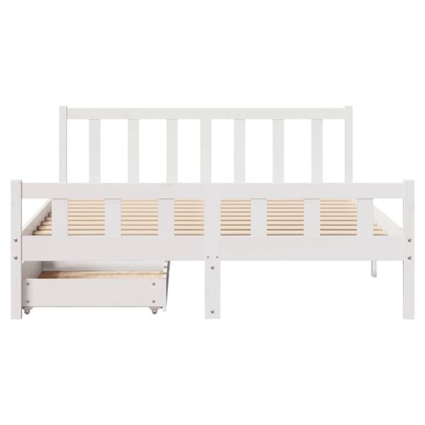 sengeramme uden madras 160x200 cm massivt fyrretræ hvid