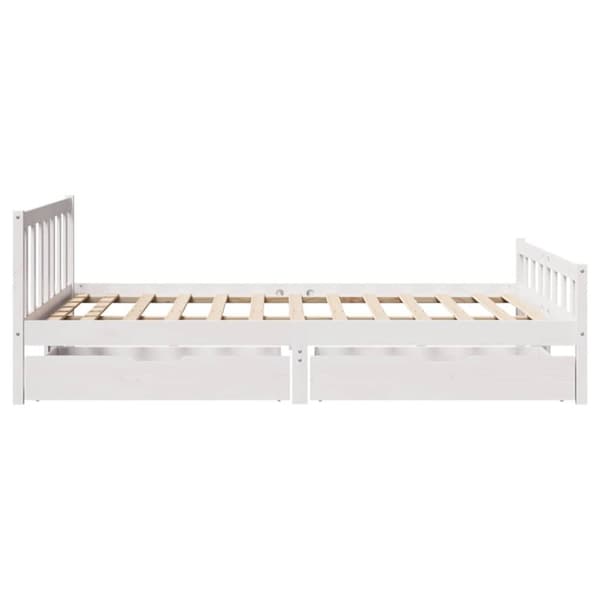 sengeramme uden madras 160x200 cm massivt fyrretræ hvid
