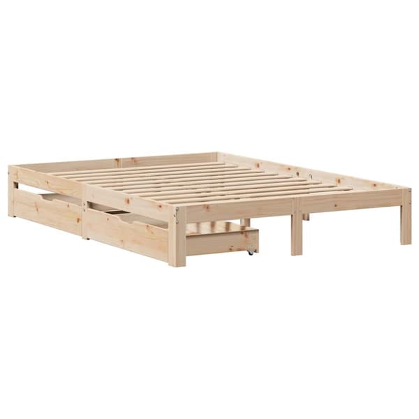 sengeramme med skuffer 120x200 cm massivt fyrretræ