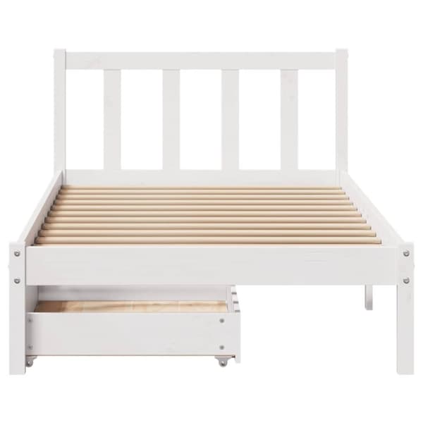 sengeramme uden madras 90x190 cm massivt fyrretræ hvid