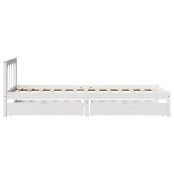 sengeramme uden madras 90x190 cm massivt fyrretræ hvid