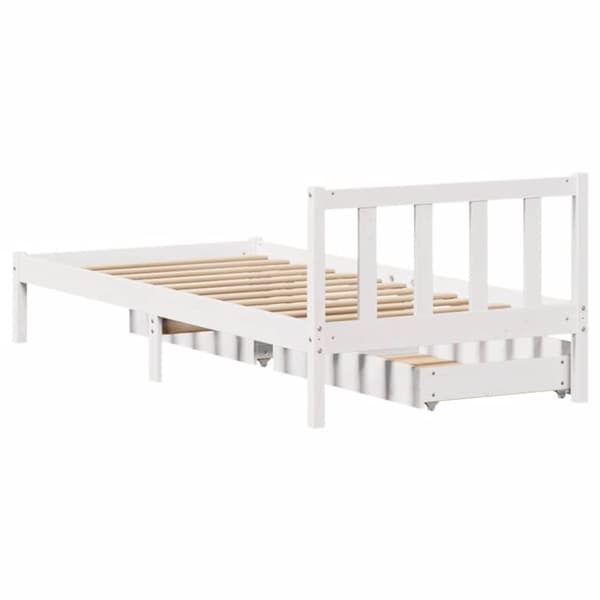 sengeramme uden madras 90x190 cm massivt fyrretræ hvid
