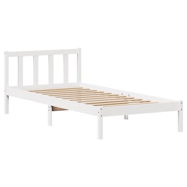 sengeramme uden madras 90x190 cm massivt fyrretræ hvid