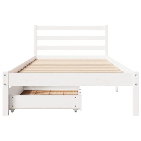 sengeramme uden madras 90x190 cm massivt fyrretræ hvid