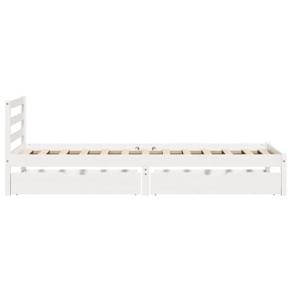 sengeramme uden madras 90x190 cm massivt fyrretræ hvid