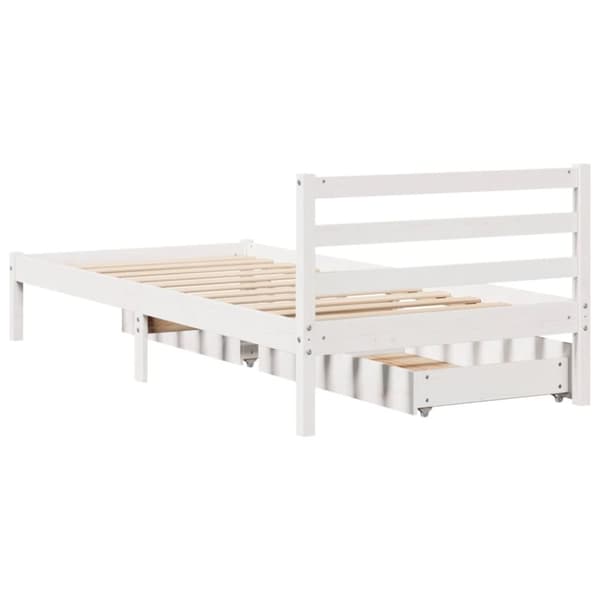 sengeramme uden madras 90x190 cm massivt fyrretræ hvid