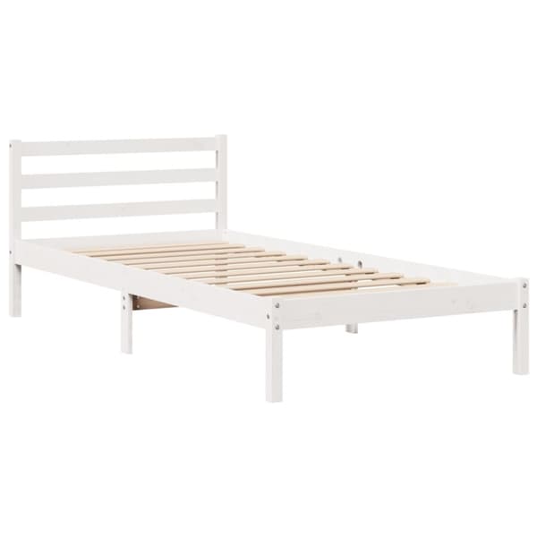 sengeramme uden madras 90x190 cm massivt fyrretræ hvid